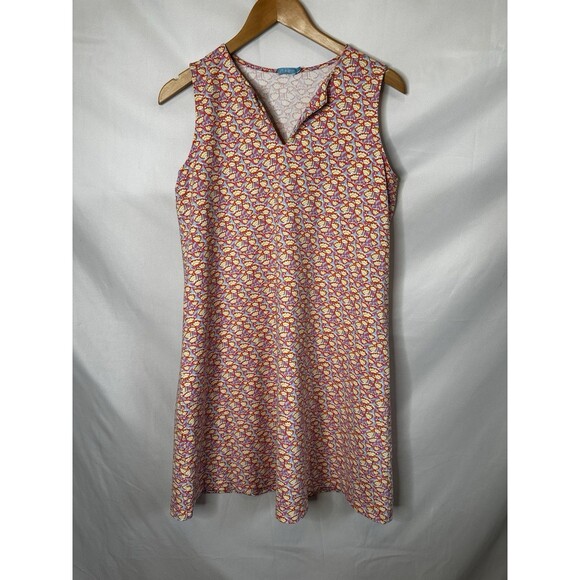 J.McLaughlin Catalina Cloth Shift Dress M Sleeveless Caravelle Pattern Tulip - Picture 8 of 13